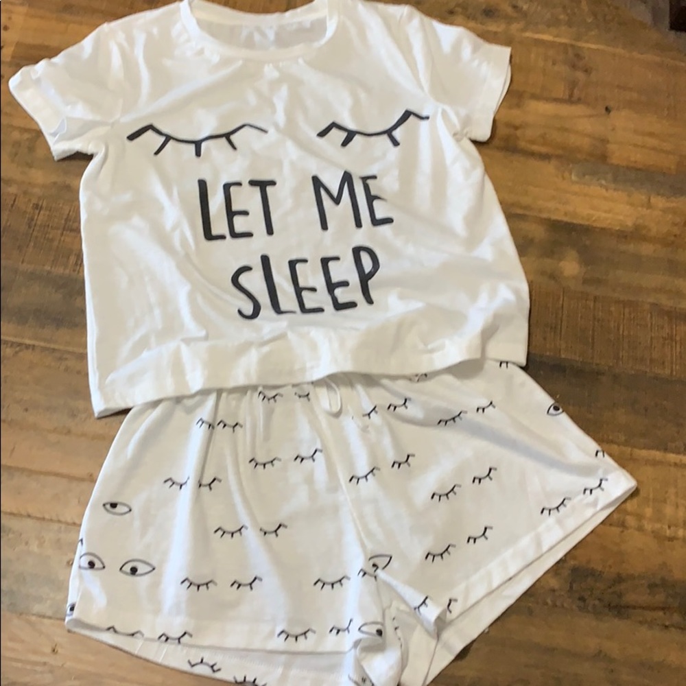 Let Me Sleep Eyes PJ Small Short Set